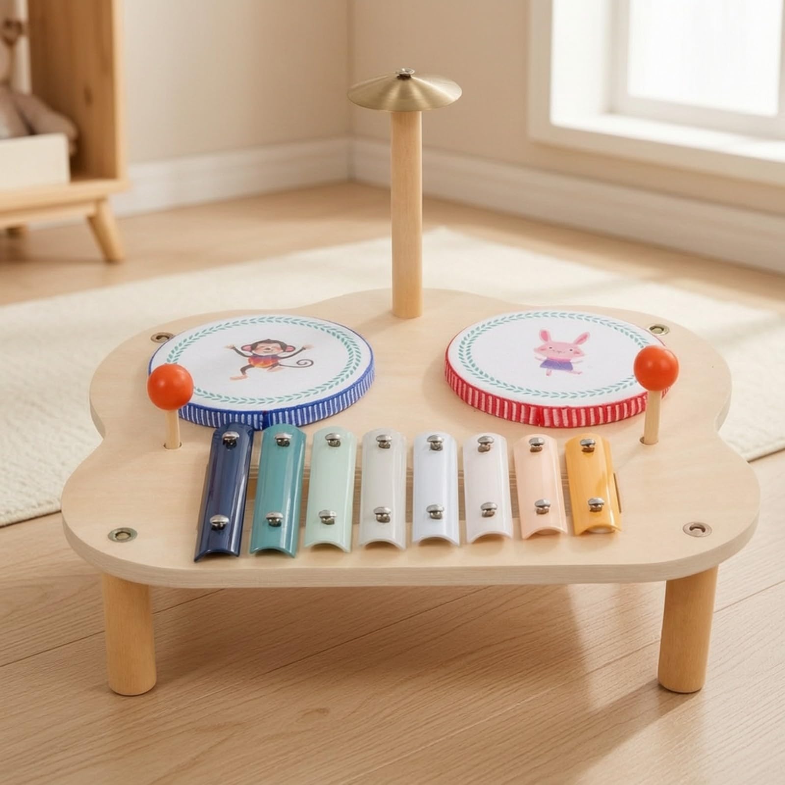 Mesa Actividad Musical Educativo Centro Actividas Musicales Ligero Tablero Sensorial Musical con Mazos para