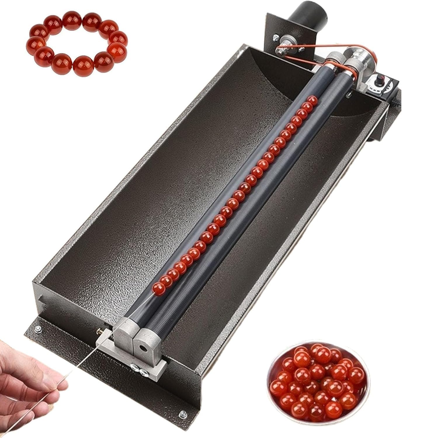 JXYQ Automatic Bead Stringing Machine, Adjustable Speed 3500 RPM, Dual-belt Drive Design, for Jewelry Store, Home Use, Craft Enthusiasts