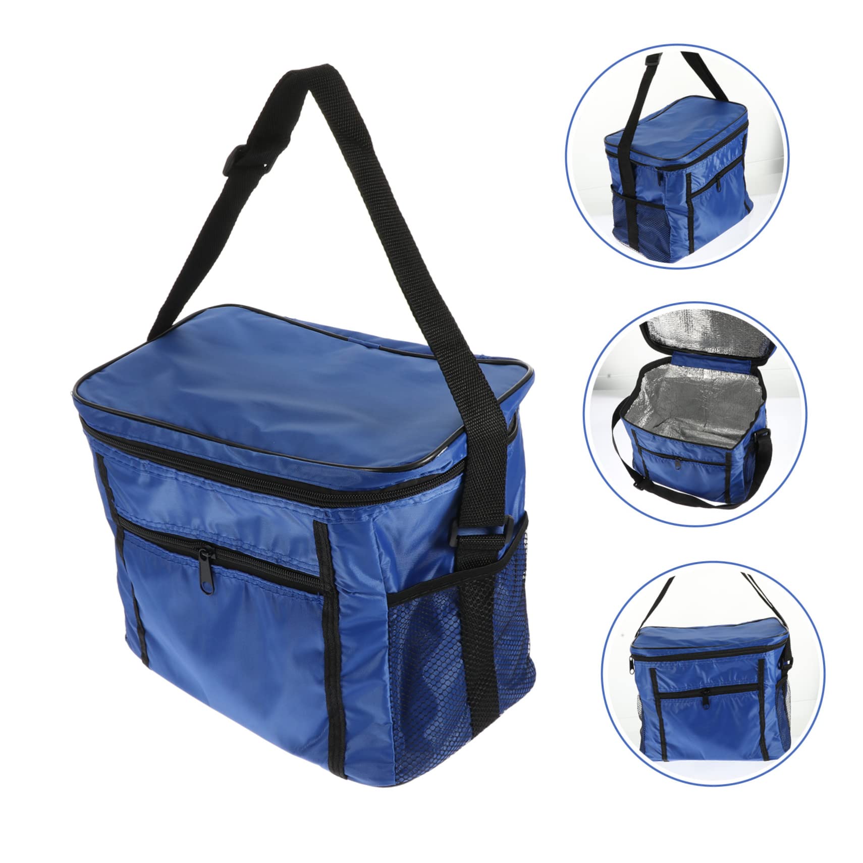 Healifty Bolsa de Almuerzo de Tela Oxford Azul, Aislante para Alimentos | Mantiene Frío y Frescura, Uso en Clases y Picnic, Formato Portátil para Comida