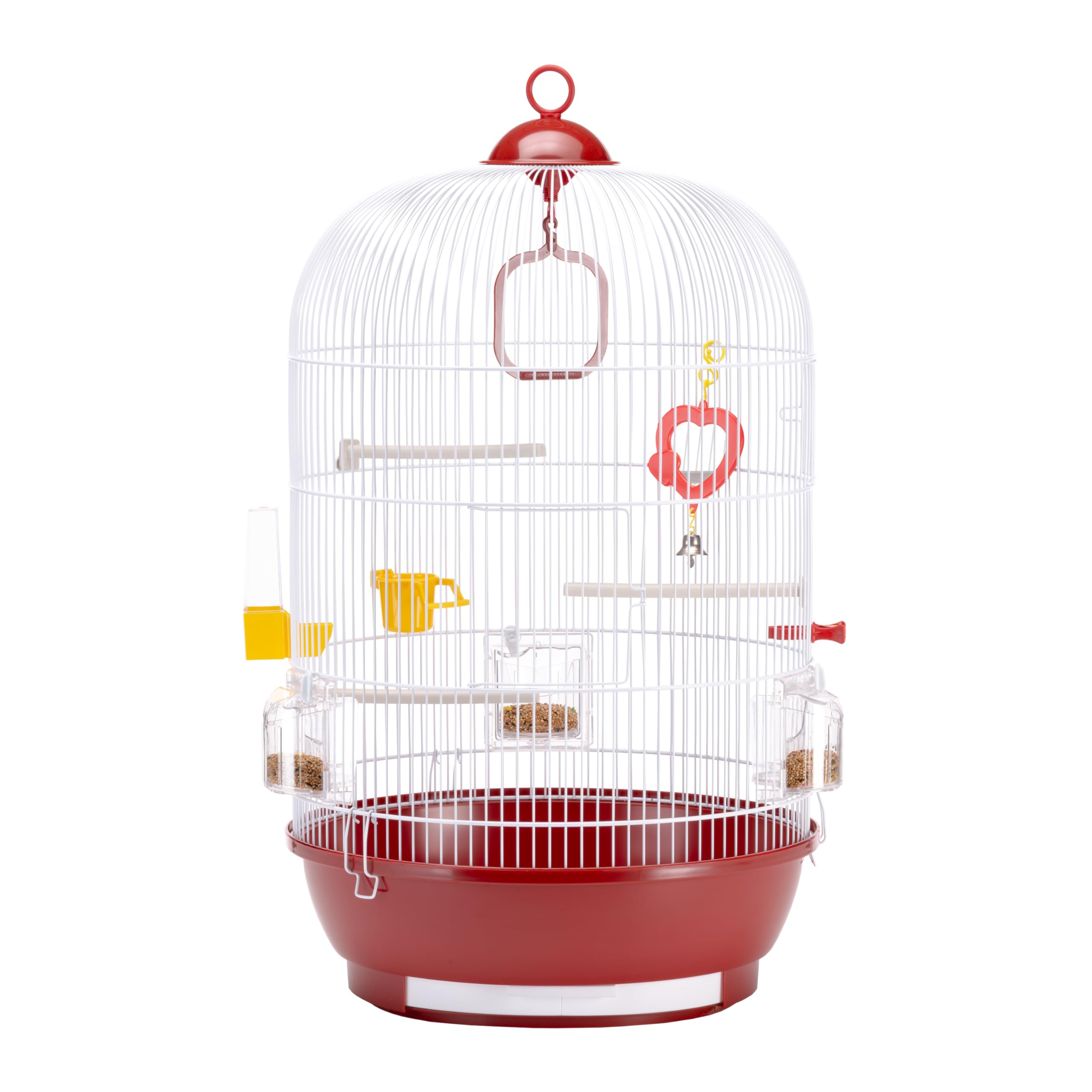 Ferplast Bird Cage DIVA Cage for Birds, Canaries, Budgies, Finches, Loverbirds, Metal, Accessories Included Rotating Feeders Perches, 40 x 40 x h 65 cm.