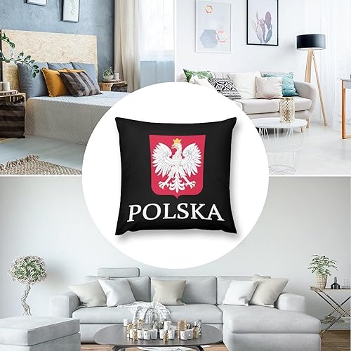 Miniatura 5 de Fundas de almohada patrióticas con diseño de bandera de Polska de 18 x 18 pulgadas, fundas de almohada cuadradas decorativas para sofá, cama, silla