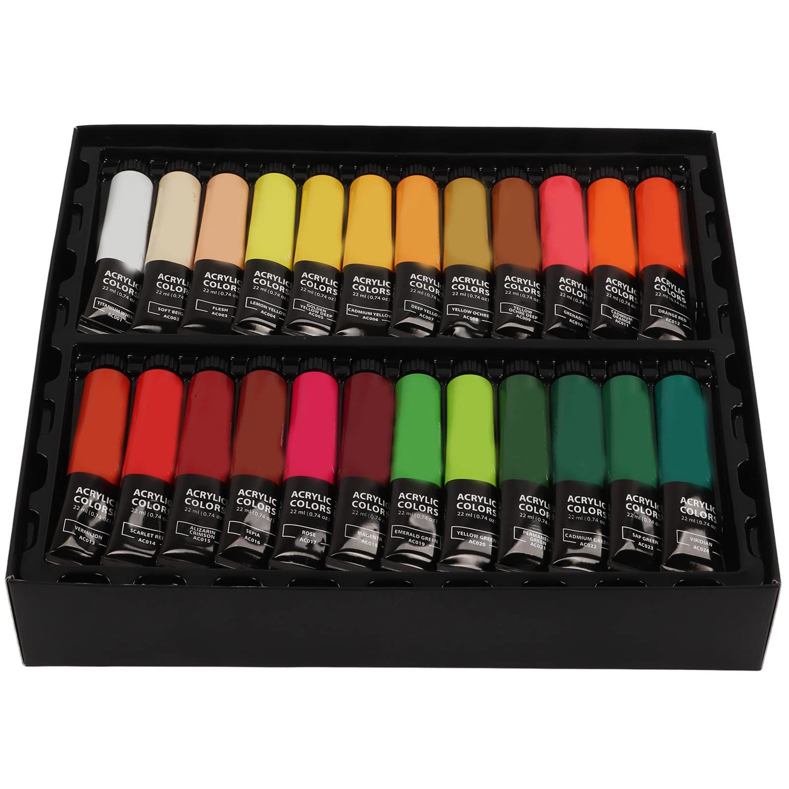 Gucagle Kit de pintura acrílica profesional hecho a mano DIY pintura conjunto con 48 colores vibrantes 6 pinceles 1 paleta para artistas principiantes adultos adolescentes niños acuarela