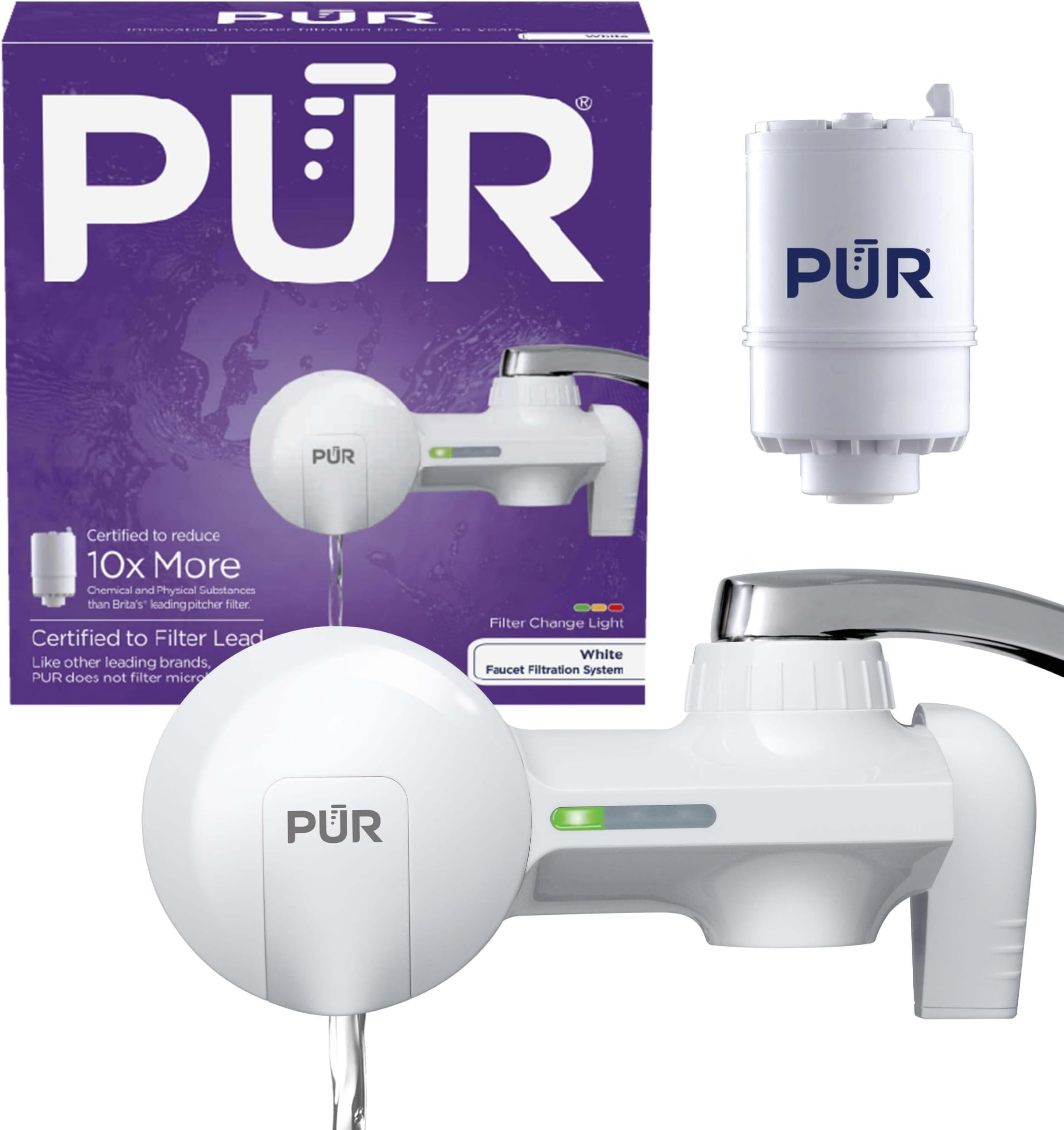 (White) - PUR PFM150W White Basic Faucet Mount Filtration System
