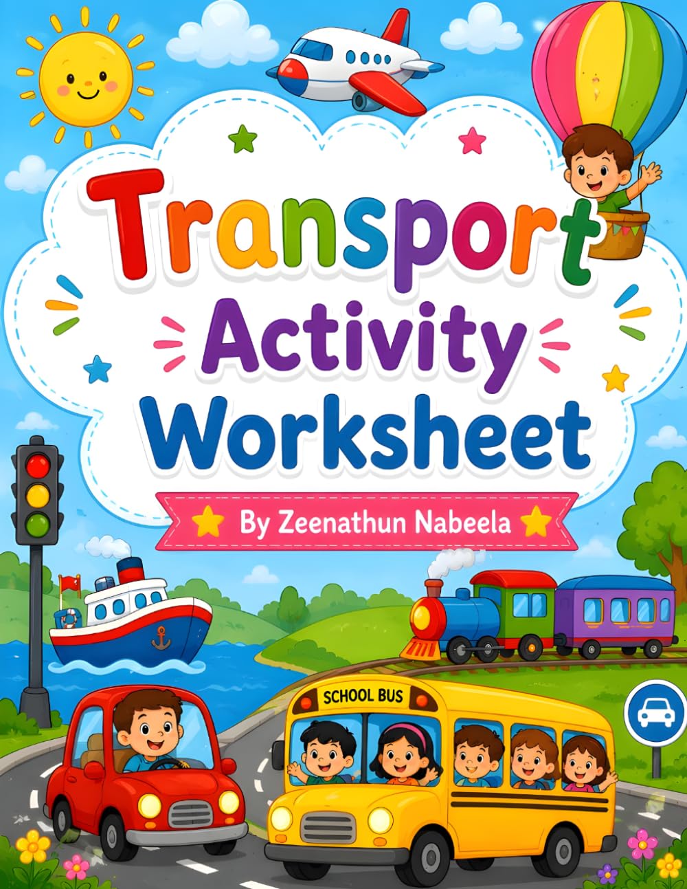 Kindergarten Transport Activity Workbook for kids ages 3 to 6: Tracing, Matching, Coloring & Fun Activities , Interactive Learning (Fun and Learn workbook for kindergarten kids)