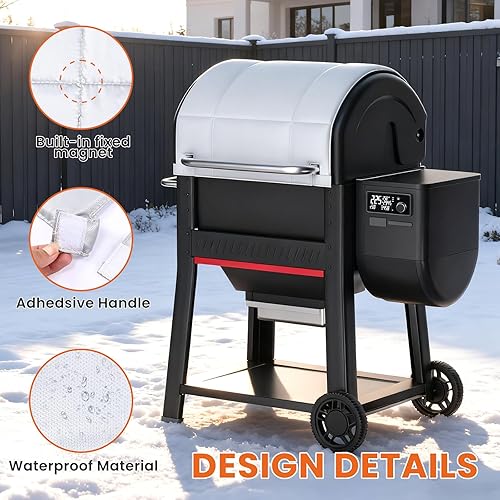 Miniatura 4 de Manta aislante para parrilla Weber Searwood 600, manta aislante de repuesto para Weber Searwood 600, manta para parrilla de pellets, ahorra calor