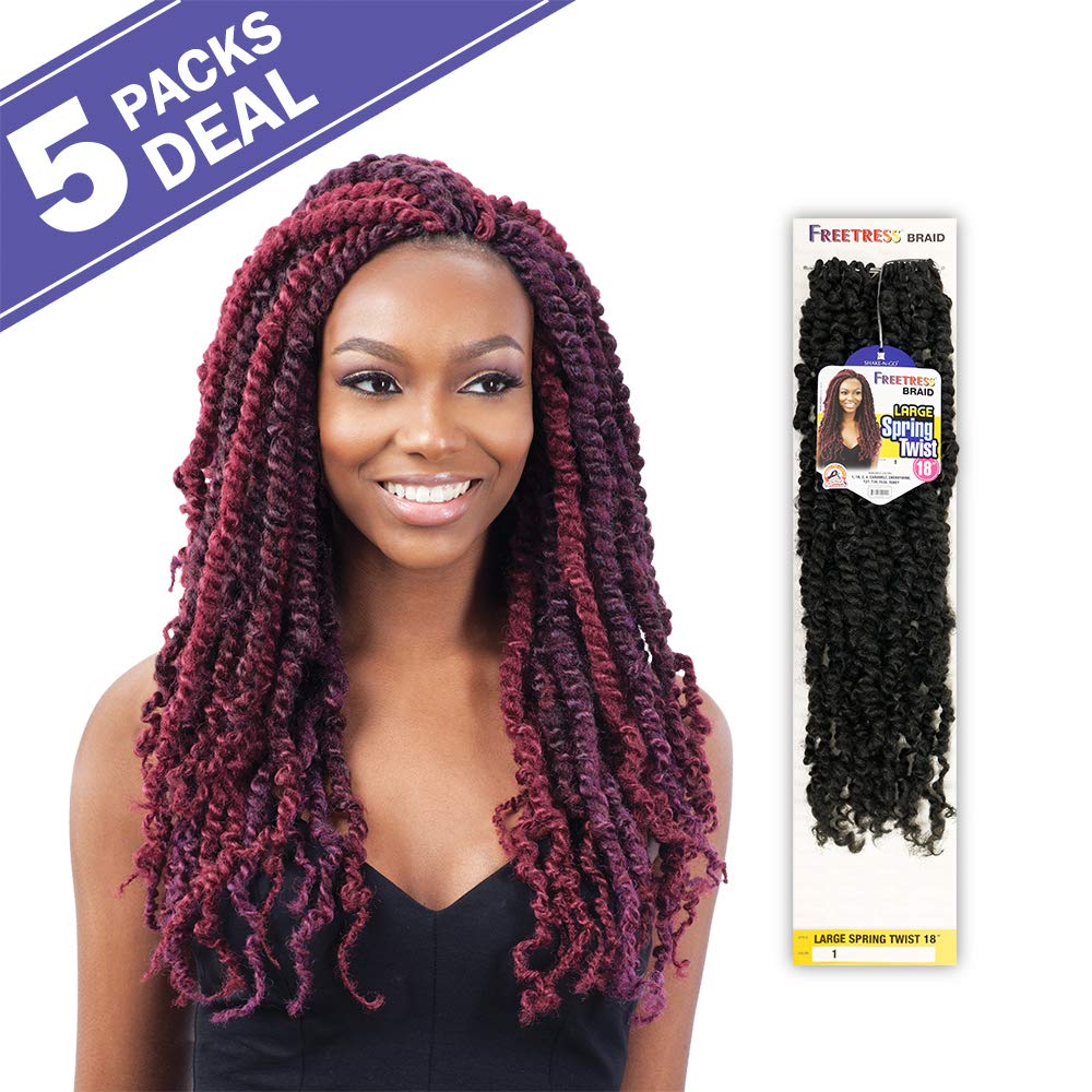 FreeTress Crochet Braids Large spring Twist 18" (5-PACK, T30)