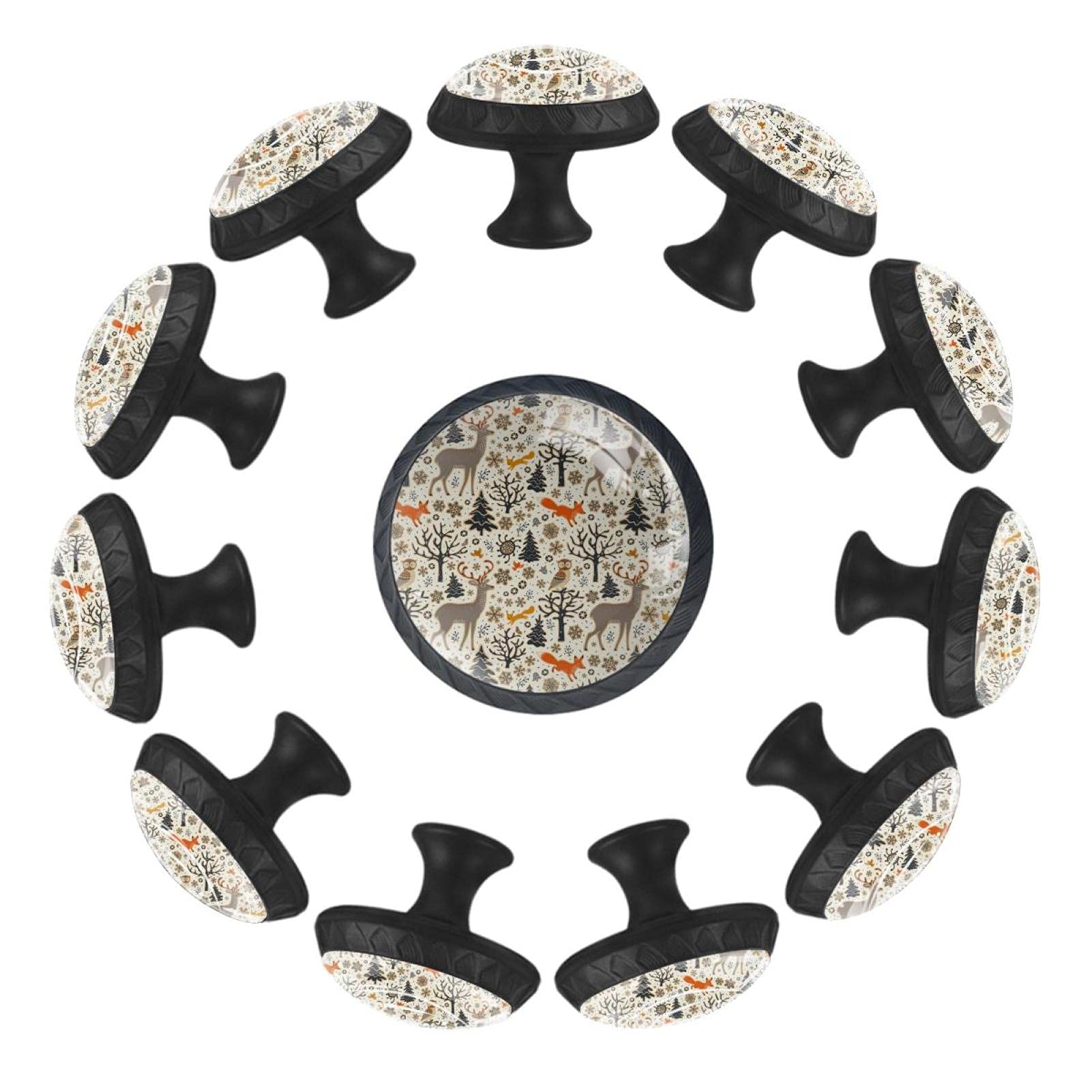 Boutons de tiroir animaux de la forêt 35 mm pour relooker un meuble enfant uni