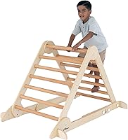 Vista 1 de Little Partners Learn 'N Climb Triángulo de escalada de madera plegable, gimnasio de escalada de madera para niños pequeños, escalador triangular
