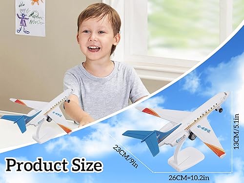 Miniatura 5 de Crelloci Avión de juguete Single Airlines fundido a presión modelo G650 de avión, aleación de metal, aviones con luces y sonidos para niños y niñas