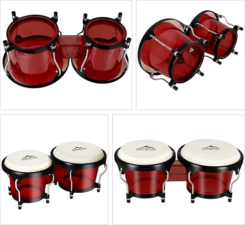 Miniatura 10 de EastRock Bongo - Juego de tambor de 4 y 5 pulgadas para adultos, tambor de percusión con llave de afinación (azul)