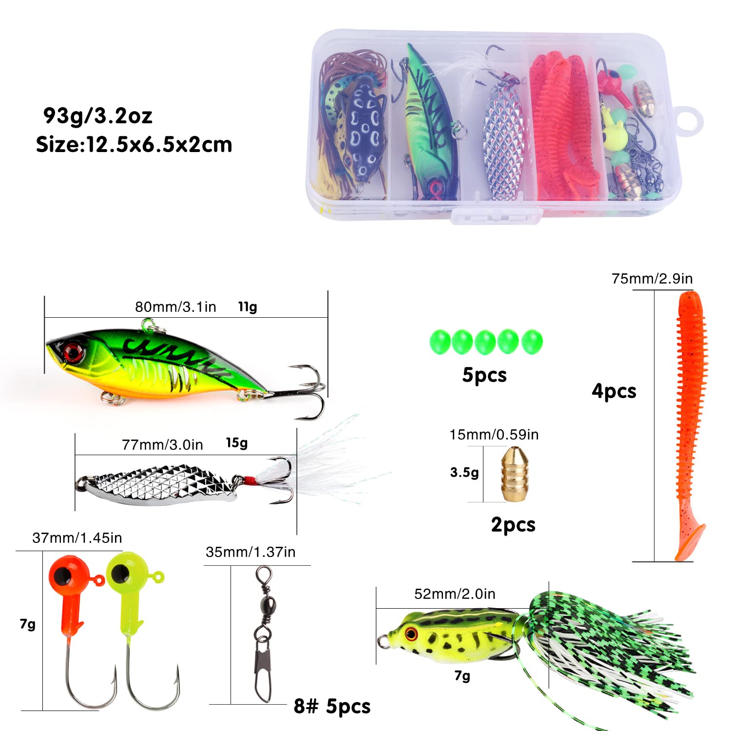 Sougayilang Fishing Accessories Set - Fishing Lures, Swivels, Sinkers & Hooks - Type 1