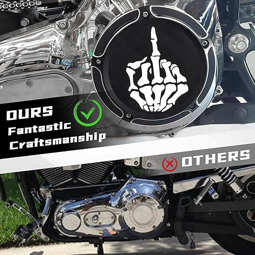 Miniatura 4 de GUAIMI CNC Derby Cubierta Temporizador Temporizador Motor Cubierta para Harley Dyna FLD Street Glide FLHTK FLHRS Fatboy FXSTB 1996-2013 - Dedo Medio