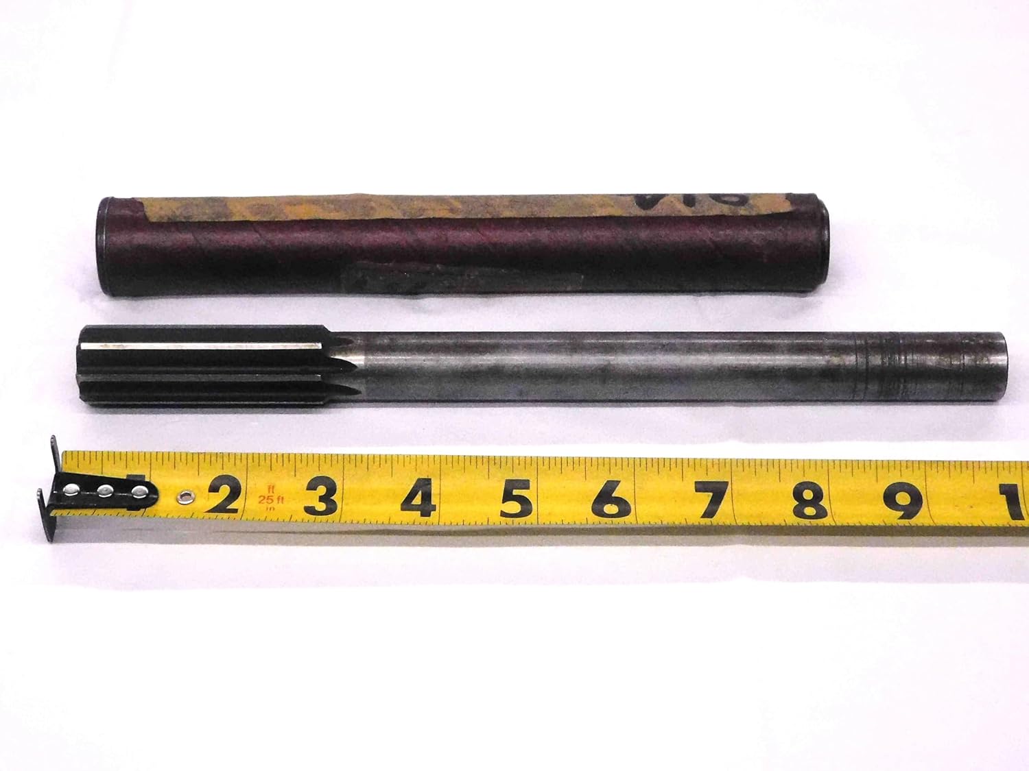 M & J Tooling LLC Morse 0.377 OD HSS Reamer 6 FL .377 .3770 3/8 .3750 +.0020 Oversize Letter V - JC1738CP2