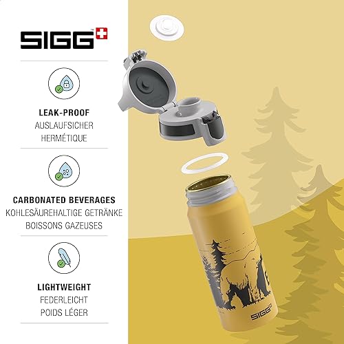 Miniatura 3 de SIGG - Botella de agua para niños - WMB ONE Brave Bear Yellow - A prueba de fugas - Ligera - Sin BPA - Deportes y Bicicleta - 20 Oz