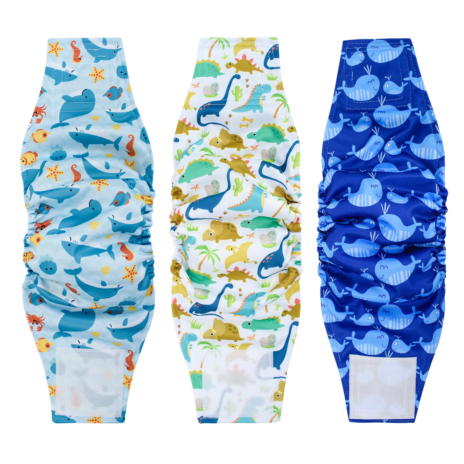 3 Pack Reusable Dog Belly Bands for Male Dogs, Washable and Adjustable Dog Nappies for Incontinence, Marking, Training Super Absorbent (Light Color, XL, count, 1)