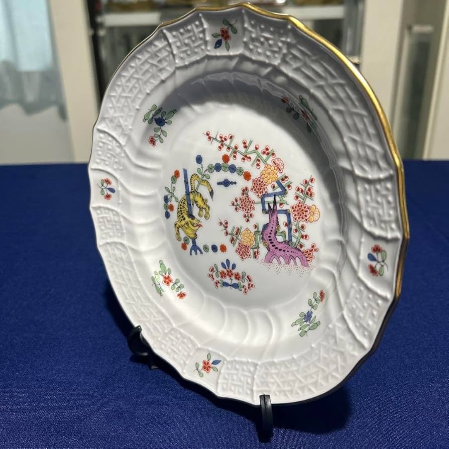 Amazon.co.jp: マイセン柿右衛門写し竹虎梅花文18cmプレート