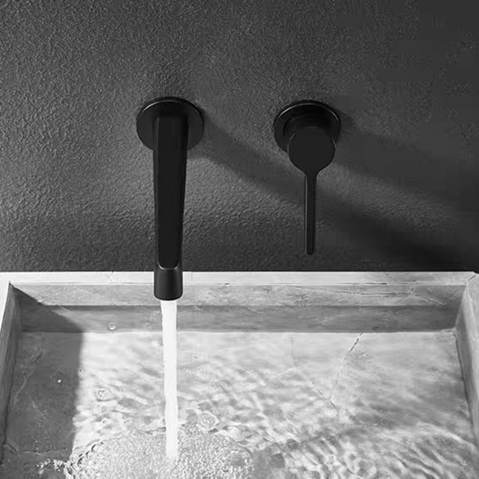Rubinetto per lavabo da Bagno a Parete, Rubinetto per lavabo a Parete, Rubinetto per Acqua Calda e Fredda, Maniglie Singole con valvola Grezza in Ottone