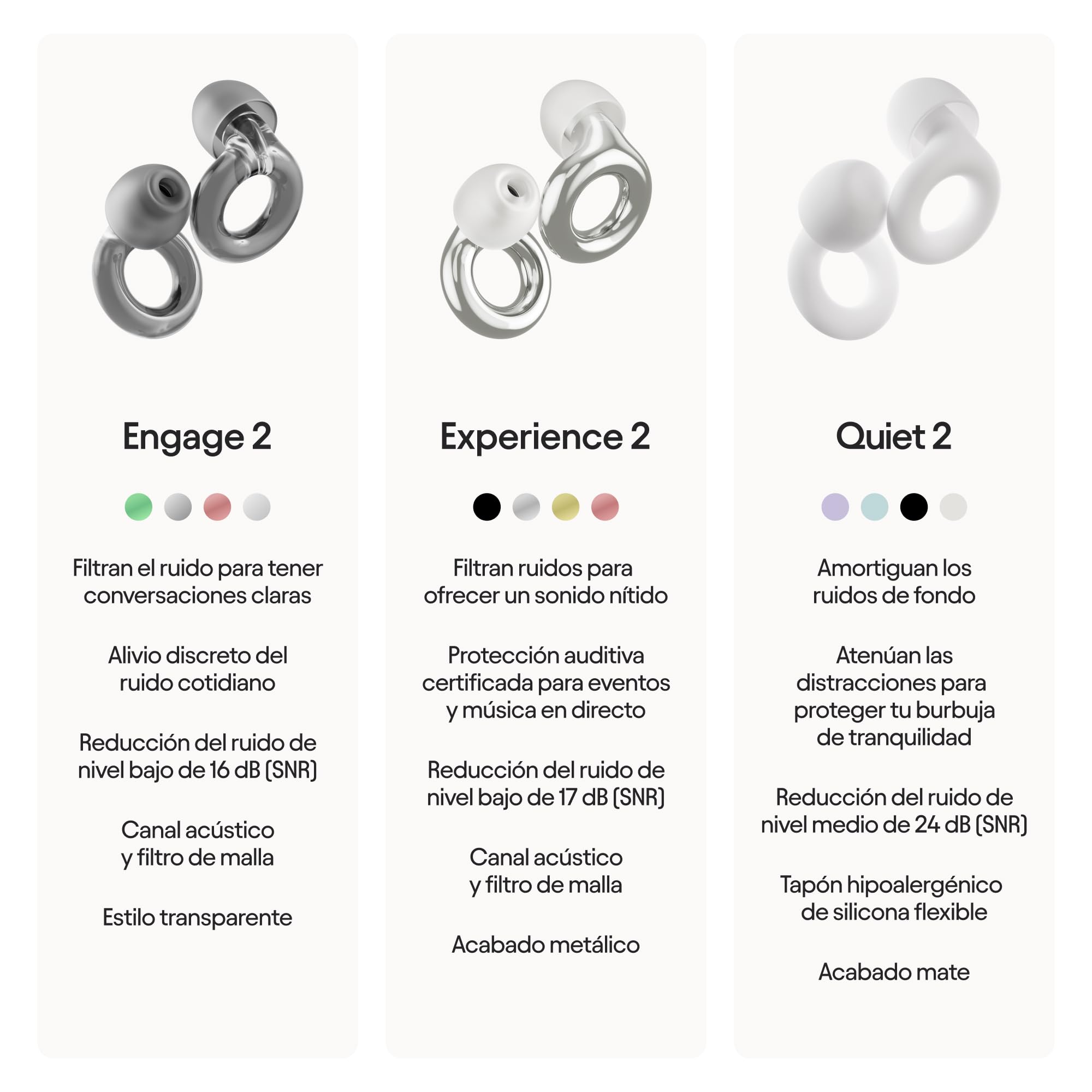 Loop Engage 2 Tapones - Alivio del ruido manteniendo una voz nítida, para encuentros sociales, trabajo, conversaciones, padres y madres y sensibilidad al ruido - Reducción del ruido de 16 dB