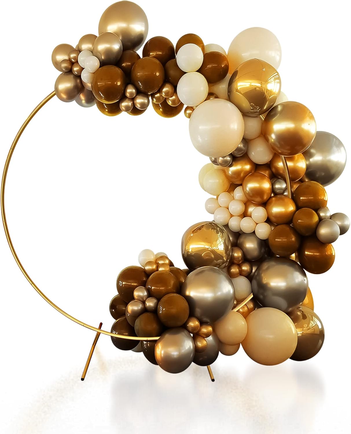 7.2Ft Round Backdrop Stand Circle Balloon Arch Frame Kit for Wedding Flower Ring Party Background Decoration (Aluminum/Gold)……