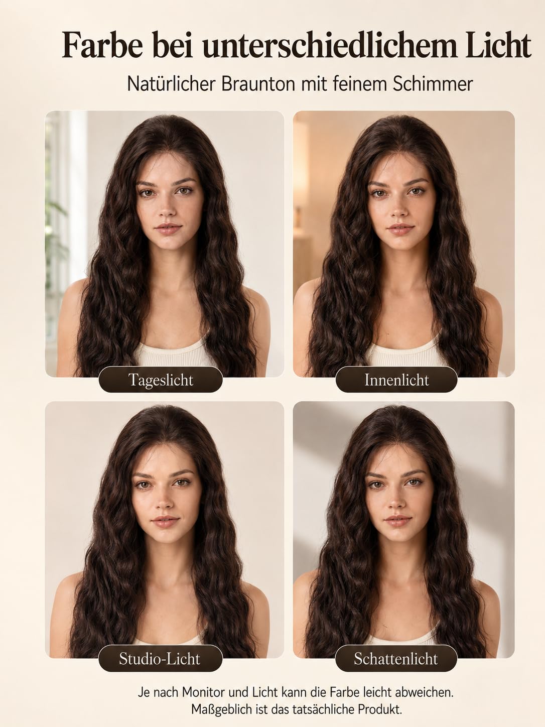 Body Wave Perücke 75 cm Dunkelbraun 33x10 cm Spitzenfront | 100% Echthaar, HD unsichtbare Spitze, vorgezupfte Haarlinie, kleberfrei, Damenperücke, weiche Body-Wave-Textur