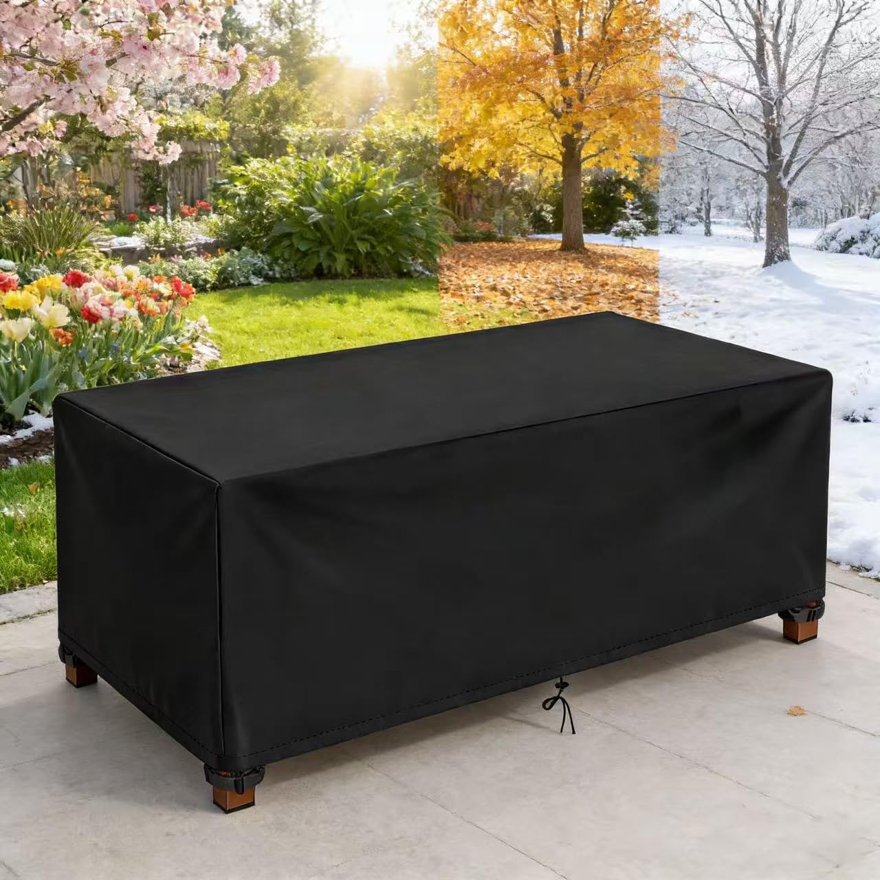 PVPQPR Garden Furniture Cover Waterproof 100x70x80cm/LxWxH Cover for Outdoor Table Covers Chair, Rattan Sofa,Protection 600D Heavy Duty Rain Snow Dust Wind-Proof Patio Furniture Covers