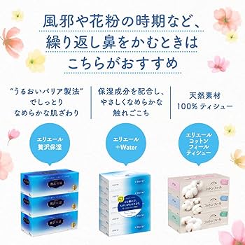 Amazon.co.jp: エリエール i:na（イーナ）ティシュー150組×60箱