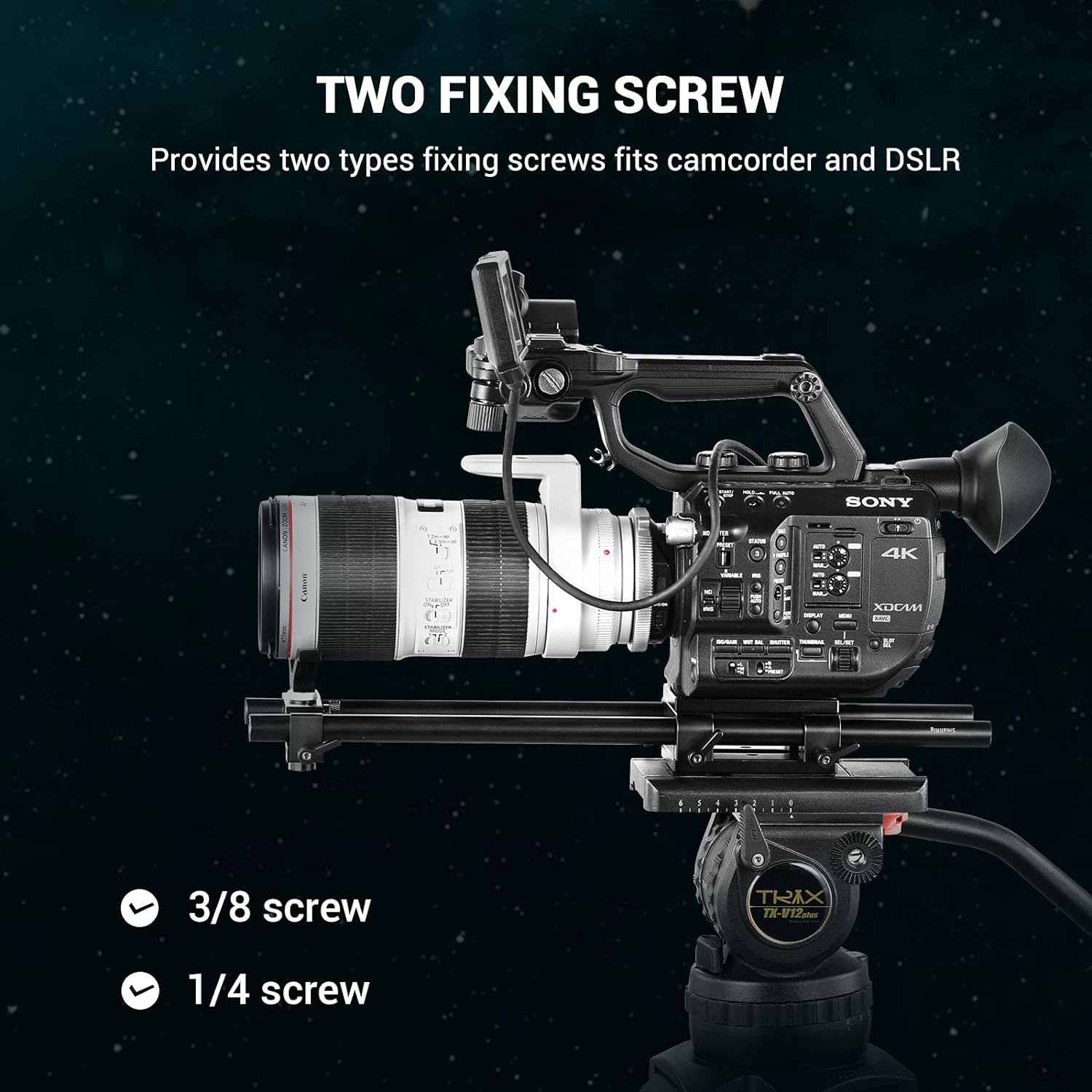 SmallRig Camera Tripod Mounting Baseplate w/15mm Rod Clamp Rail Block for Tripod/Shoulder Support System - 1798 - Image 6