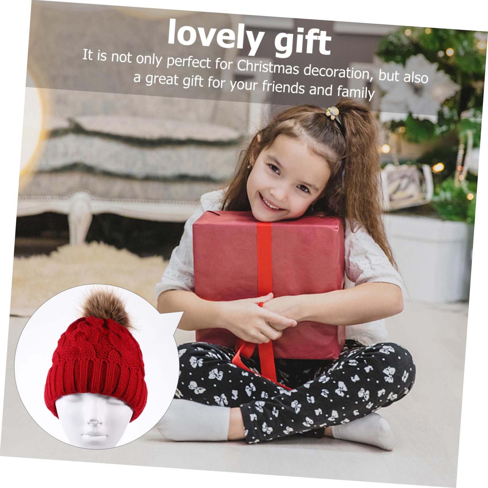 3 STK Wollmütze Mädchen Hut Damen Hüte Schachtelhalm Hüte Damen Und Mützen Hut Für Frauen Gestrickte Mütze Strickmützen Für Weibliche Strickmütze Wolle Rot