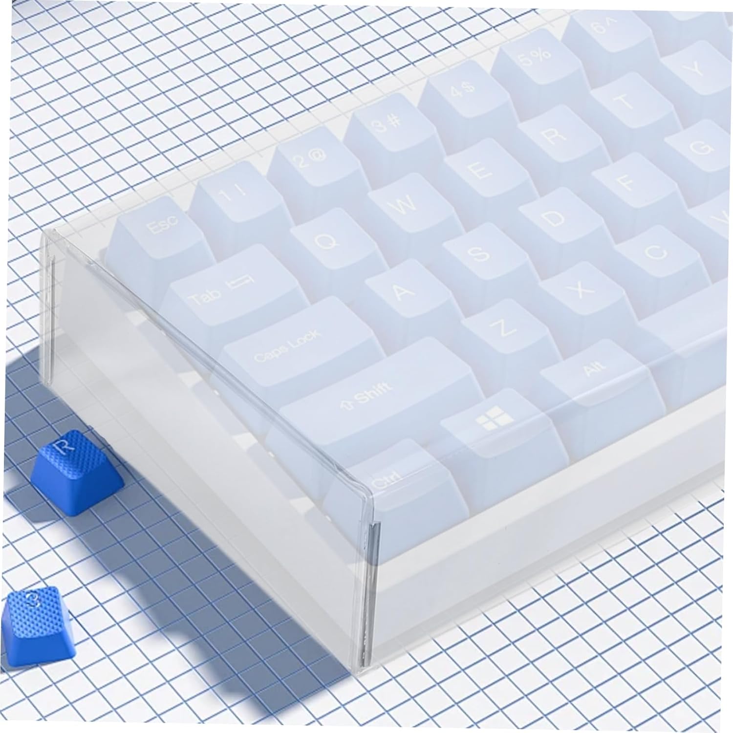 Acrylic Keyboard Cover Sturdy Layout for Desktop Scratch Protector View Easy to Clean