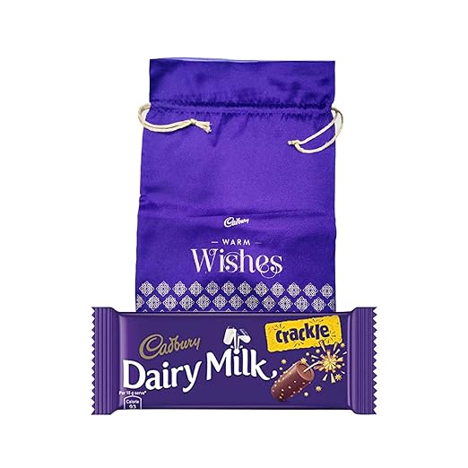 Cadbury Dairy Milk Crackle 36g x Pack of 6 with Warm Wishes Potli