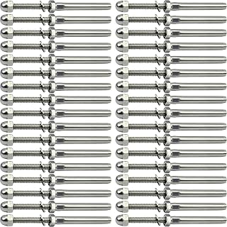 3/16 T316 Stainless Steel Swage Stud Tensioner Cable Railing Hardware 60pcs，for Wood & Metal Posts Cable Railing System Kit