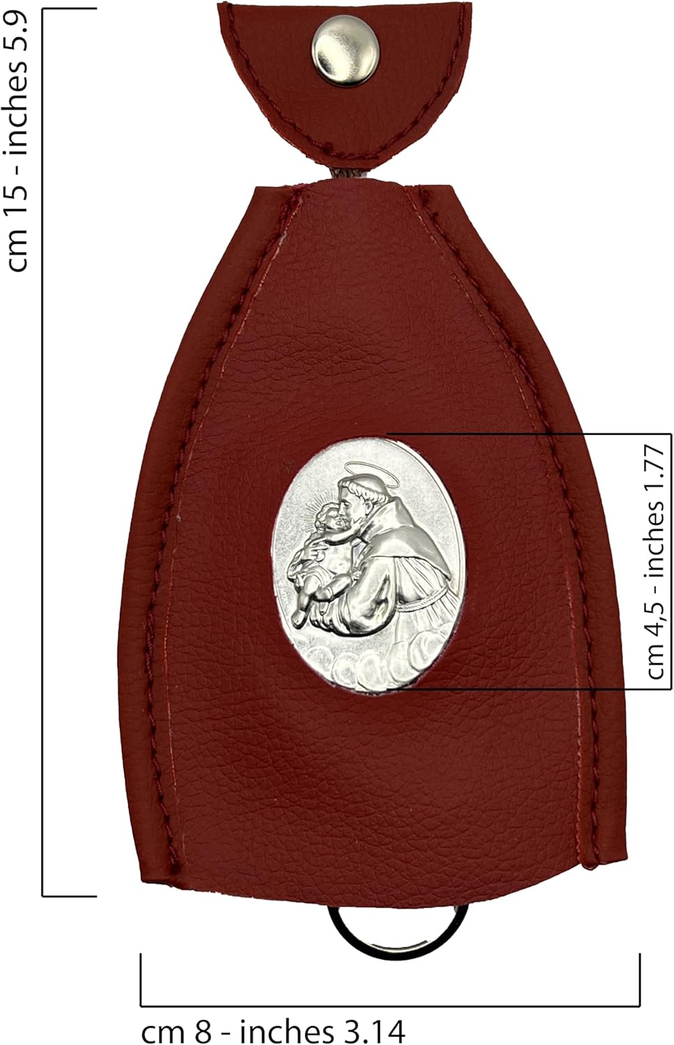 I G J ORIGINAL KEY RING OF SAINT ANTHONY OF PADUA - POCKET SAVER - ARTISAN PRODUCTION - 100% HANDMADE IN ITALY
