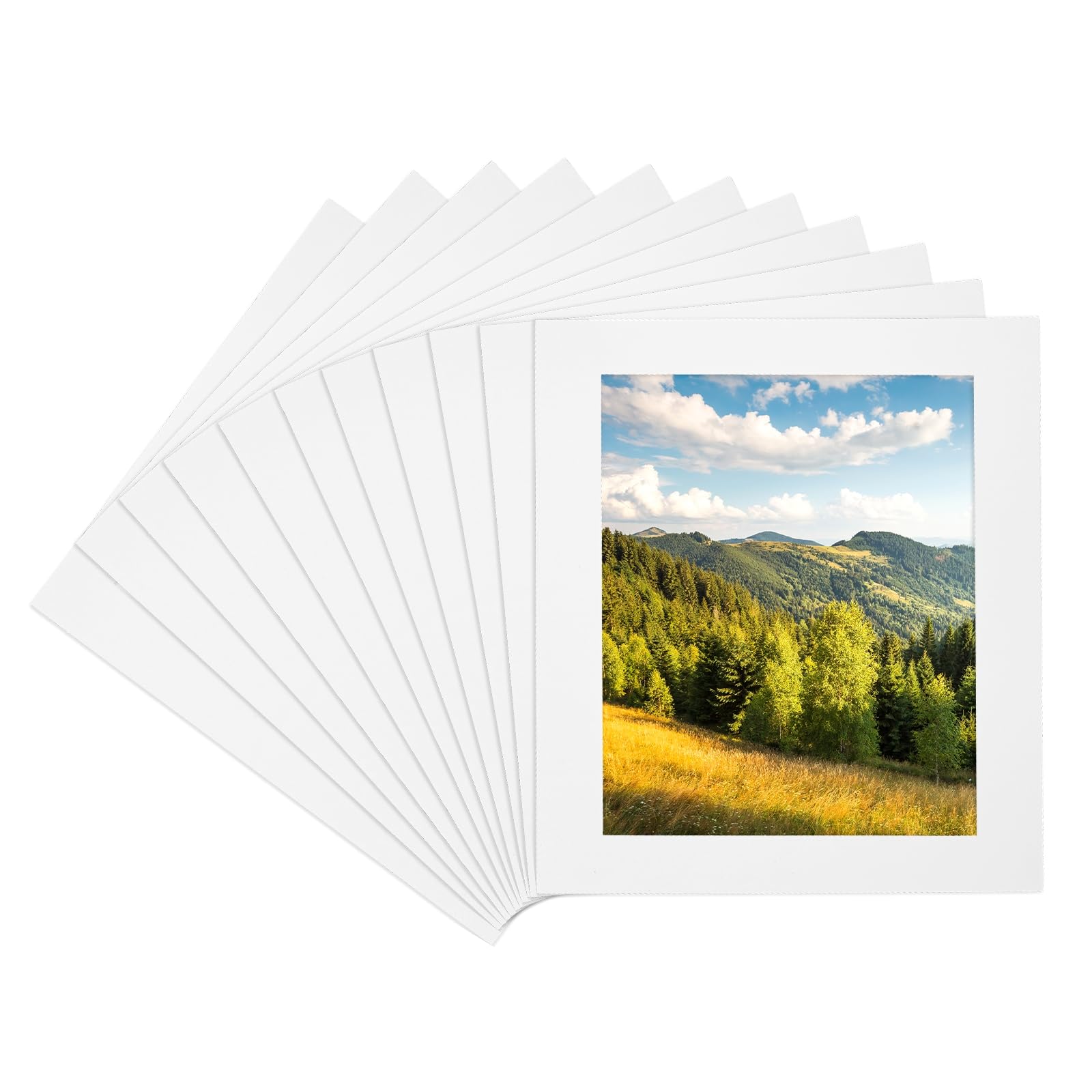 PATIKIL 16x12 Mat for 13x9 Photo, 11 Pack Precut Acid-Free Mat Board White Core Picture Frame Board for Photos Show Prints