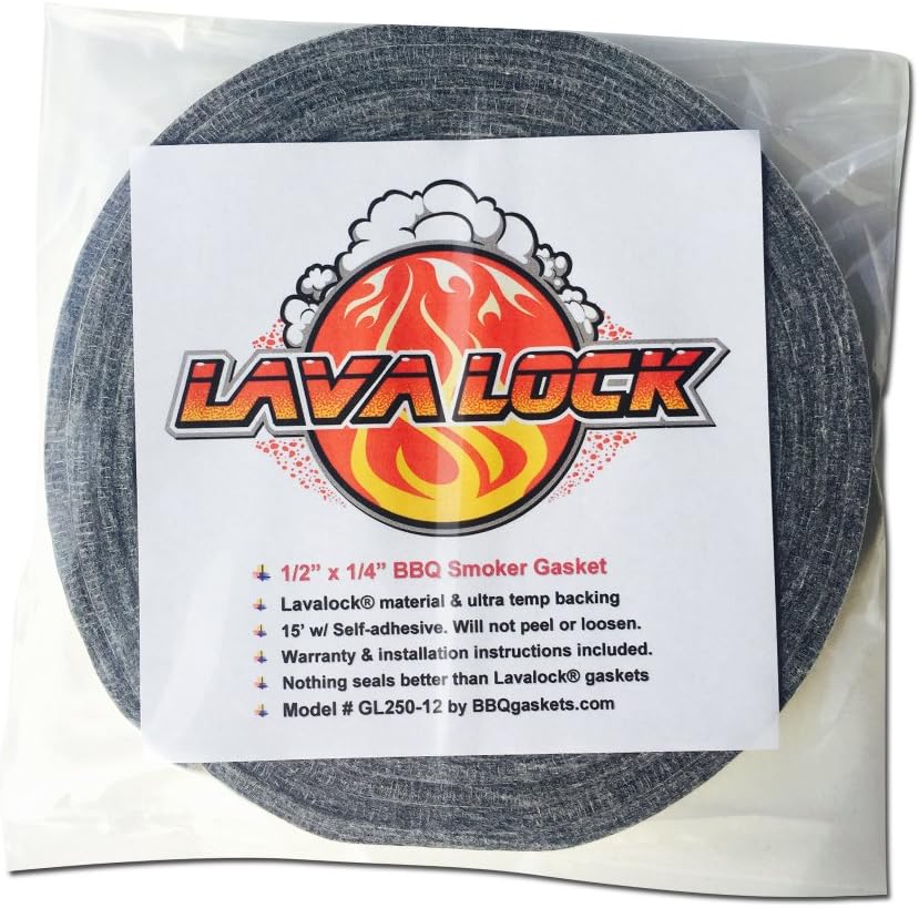 Grey Lavalock Gasket High Temp BBQ Smoker Grill Self Stick 1/2" x 1/4" x 15 feet long