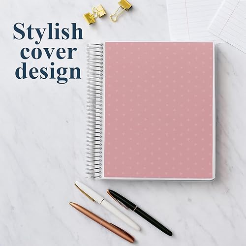 Miniatura 5 de Erin Condren Cuaderno espiral de productividad de 8.5" x 11", diseño de líneas y lista de verificación con papel de 80 libras, cubierta de lona con