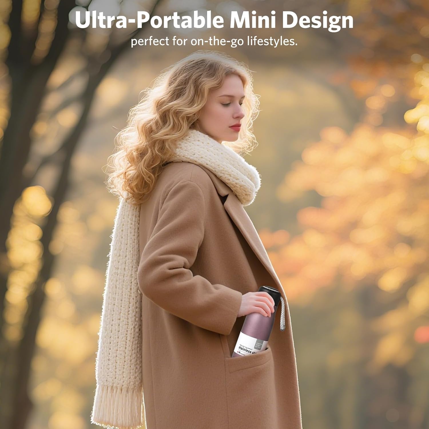 Mini Water Bottle, Dusgut 12 oz Water Bottle Reusable,Vacuum Insulated, Stainless Steel,Wide Mouth Portable Lid, Light Pink - Image 6