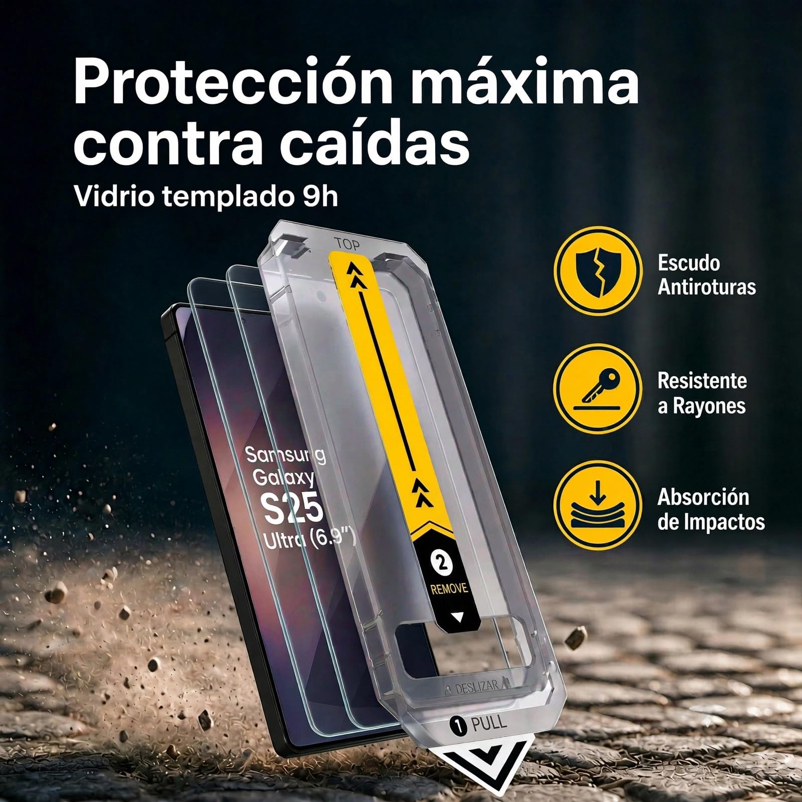 Deppa [2 Piezas Protector de Pantalla para Samsung S25 Ultra (6.9”) de Vidrio Templado 9H, Antihuellas, Resistente a Arañazos, con Kit de Fácil Instalación y Cobertura Completa