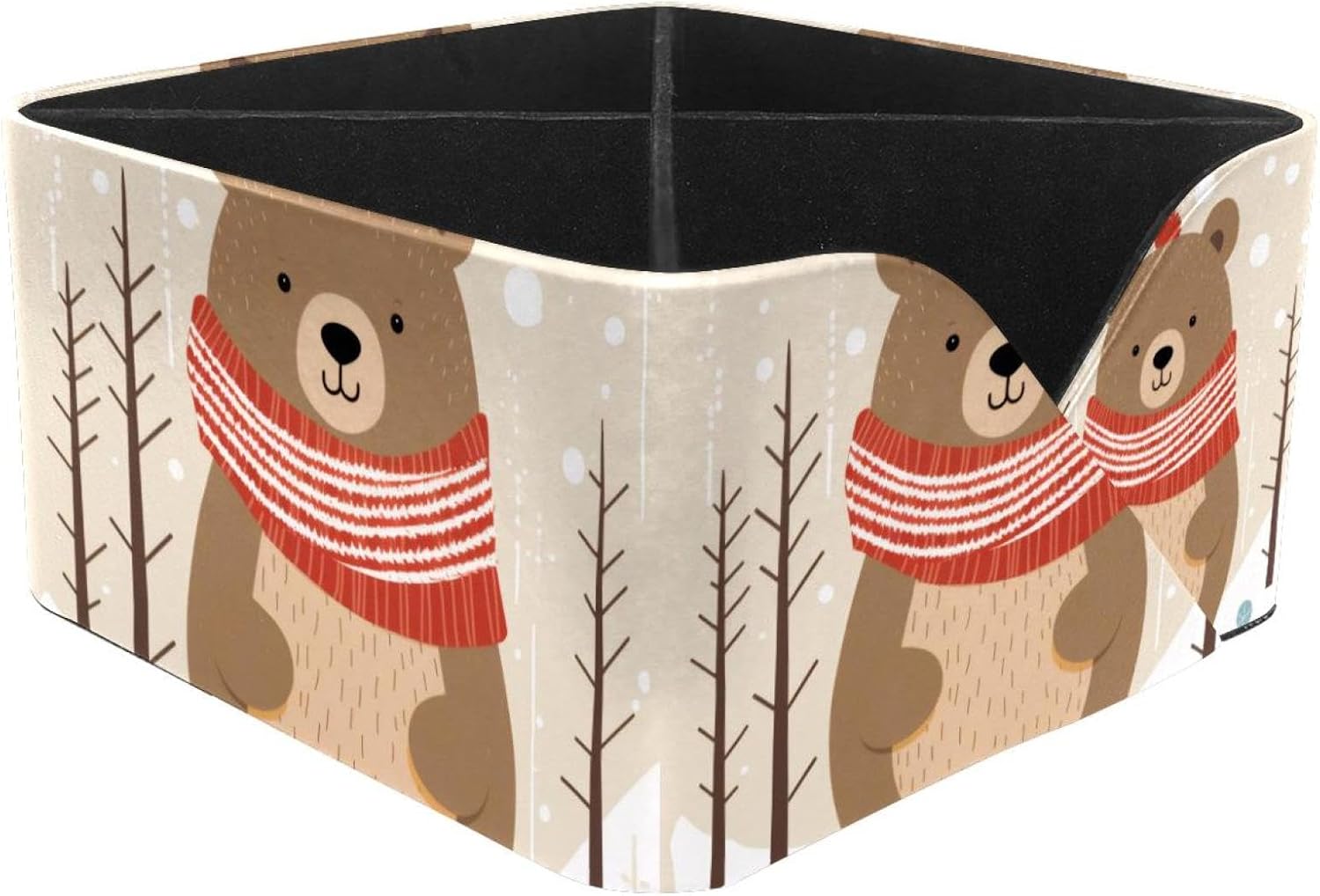 Desk Organizers and Accessories,Storage Box,Desk Organization,1-Pc,Bear Wearing Red Scarf