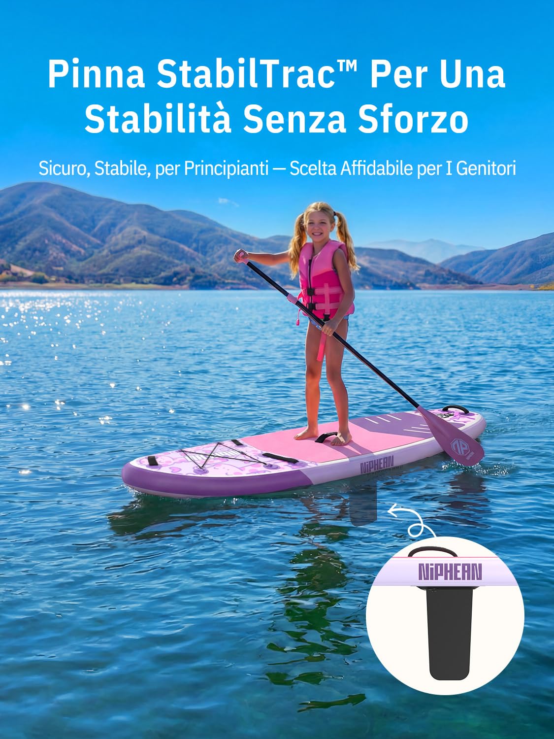 Niphean Tavola SUP Gonfiabile 230cm con Accessori SUP Stabile