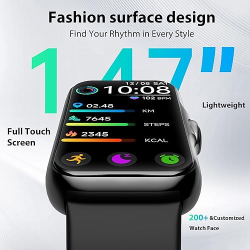 Miniatura 2 de Rastreador de actividad física con frecuencia cardíaca continua 247, monitor de oxígeno en sangre, reloj inteligente con monitor de sueño,