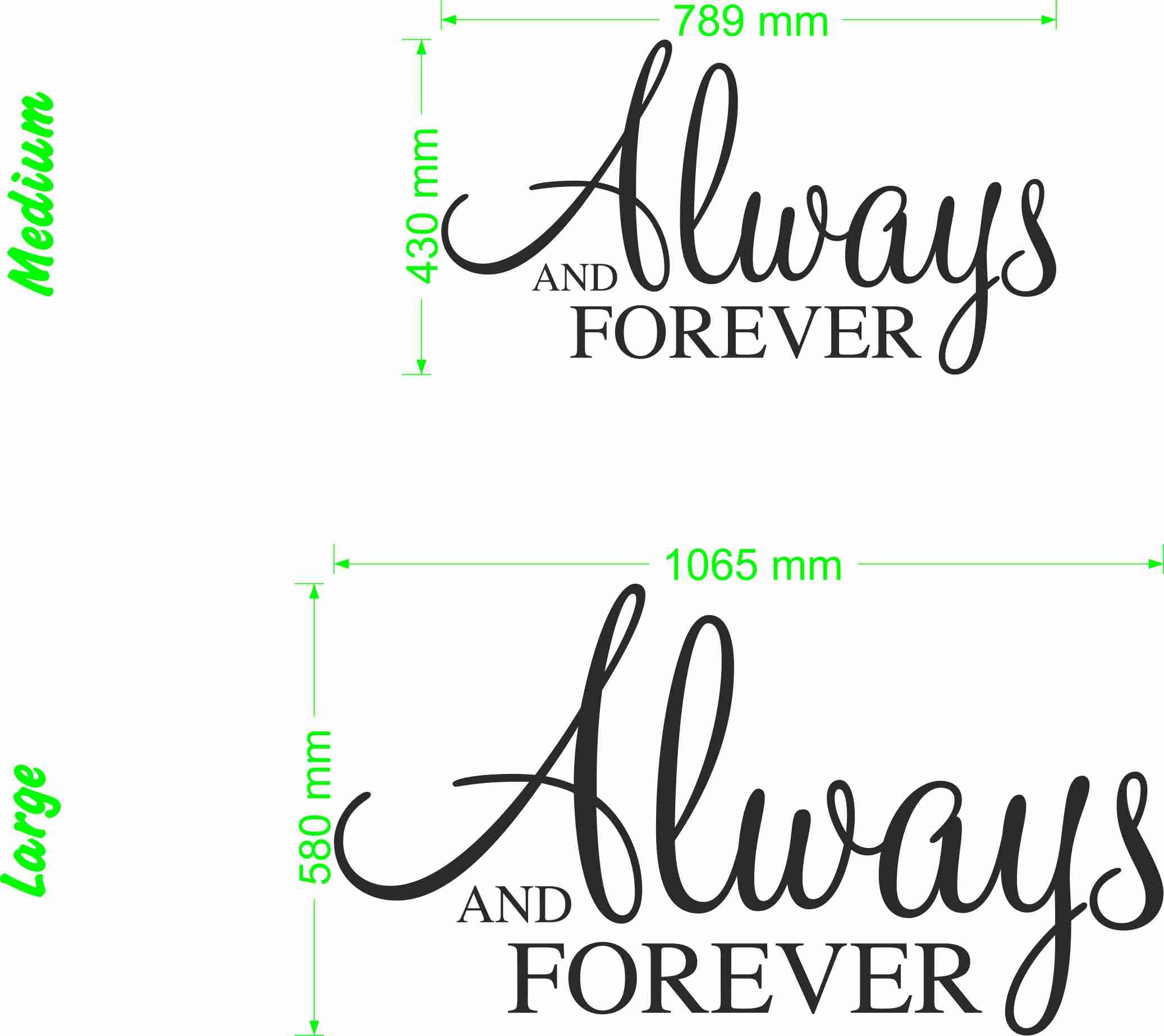 Always And Forever - Wall Quote (Large)