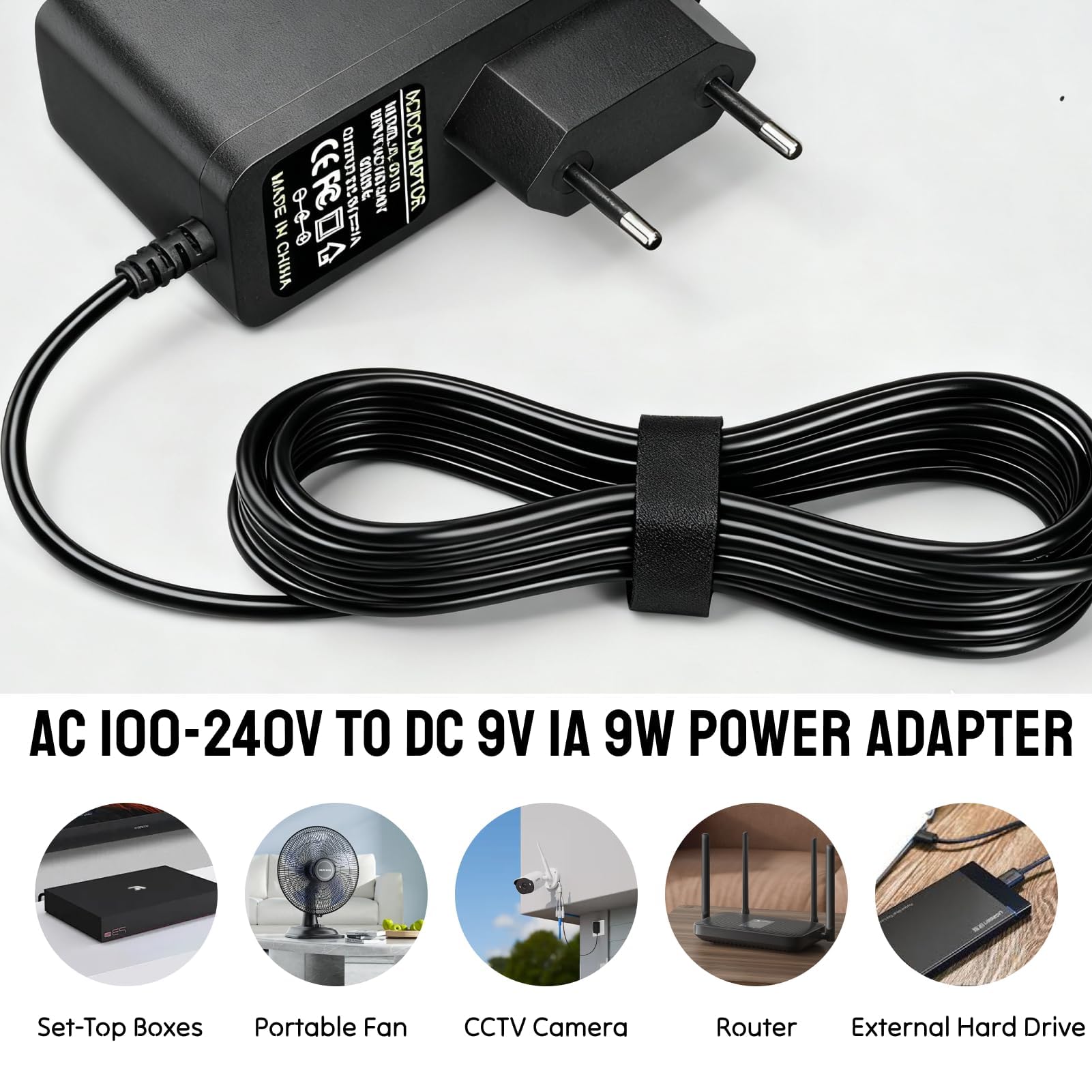 Bloc d'alimentation pour Pédale à Effet de Guitare 9V 1A, Adaptateur 9.V pour Pédale Guitare, Boss PSA-120S, JOYO, Looper, Stompbox, Clavier Casio, Alimentation DC 9V pour Pédales d'Effets
