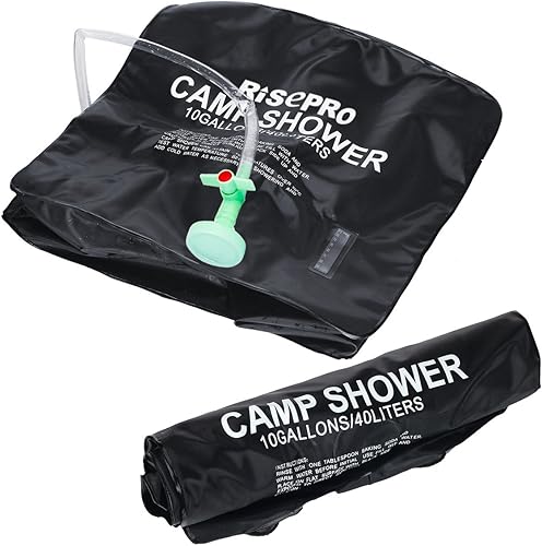 Miniatura 7 de bolsa para ducha solar, de 10 galones/40 l, calefacción solar, camping, bolsa para ducha con agua caliente a 45 ºC, senderismo, montañismo, XH07