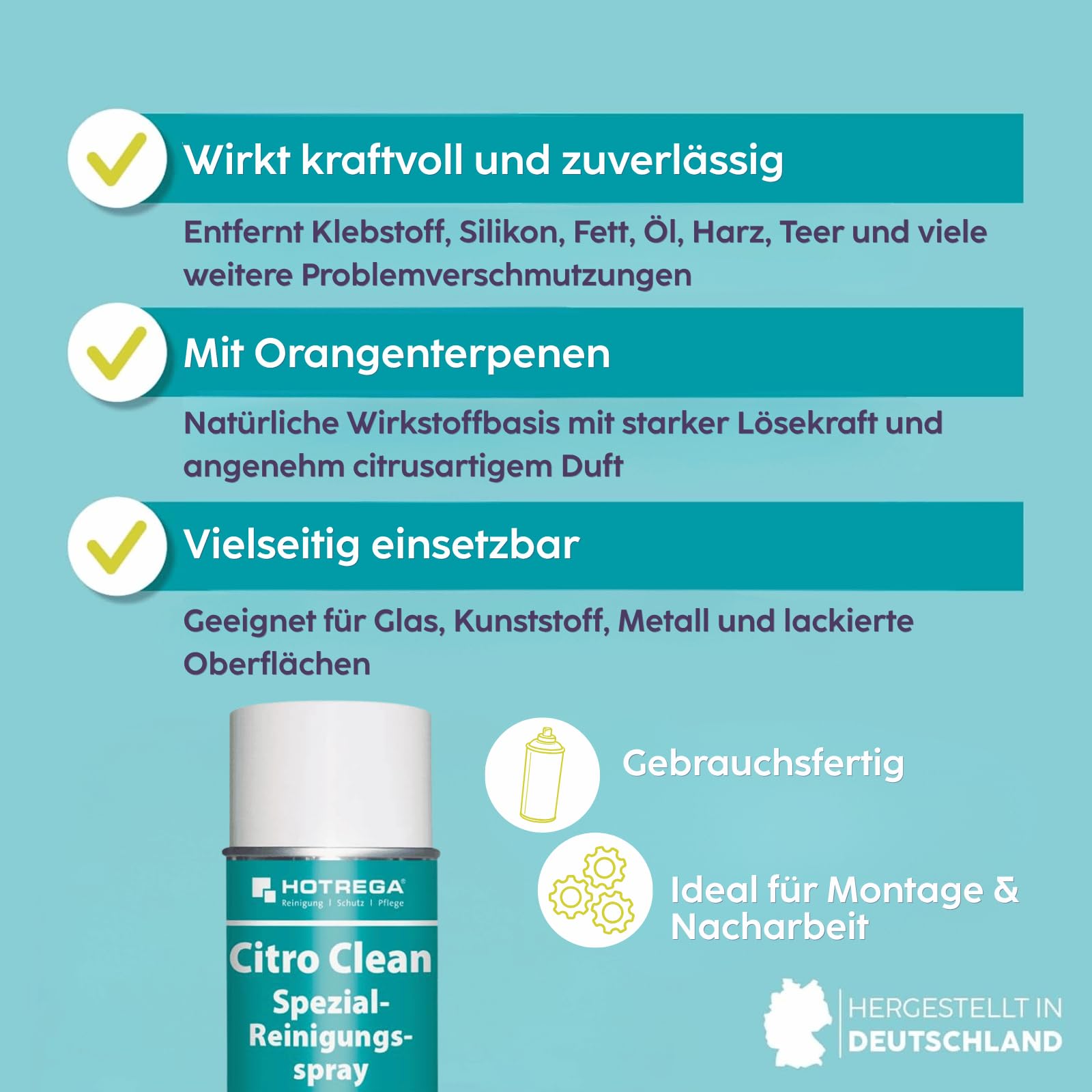 HOTREGA Citro Clean Spezial-Reinigungsspray 6x 500 ml | Kleberesteentferner