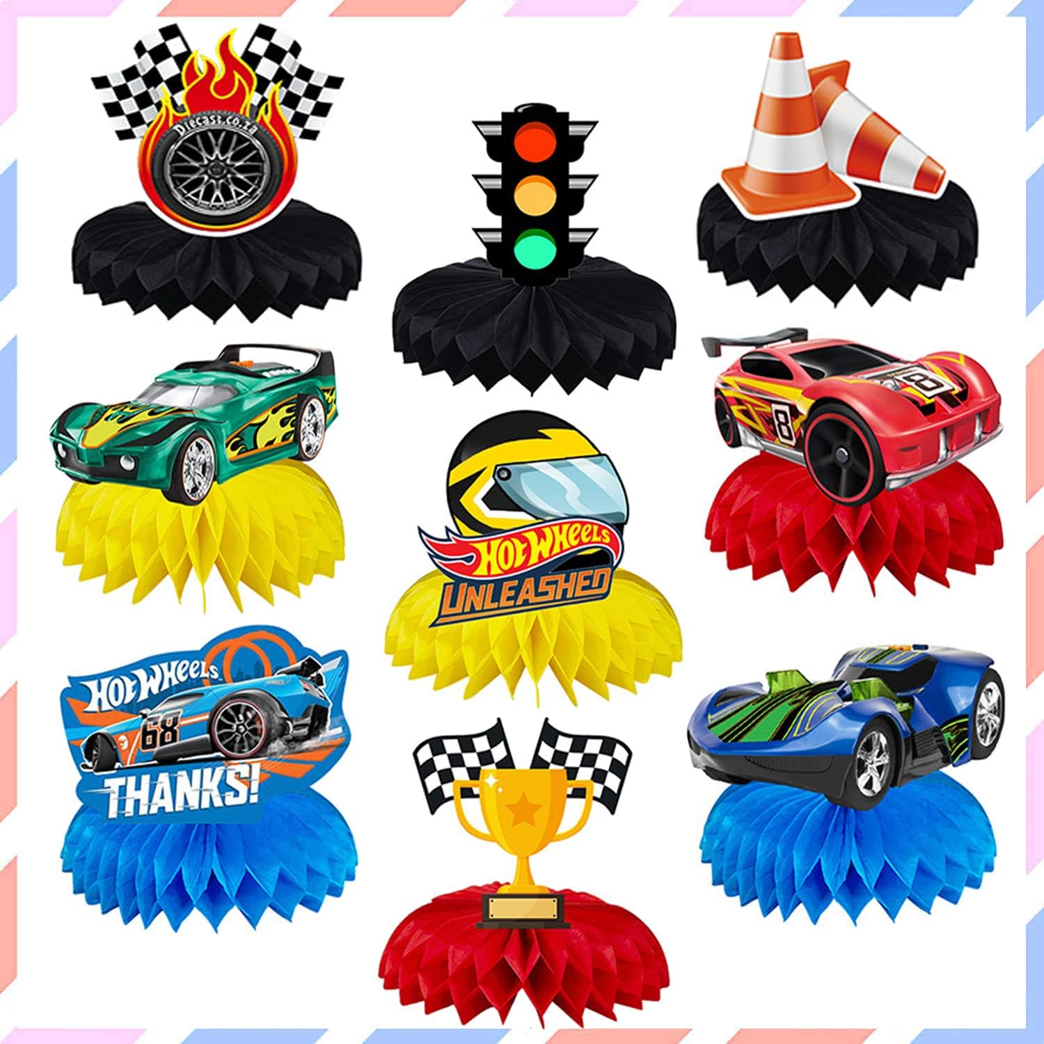 BAJCOHNG Race Car Party Decorations Centerpieces，race car birthday party