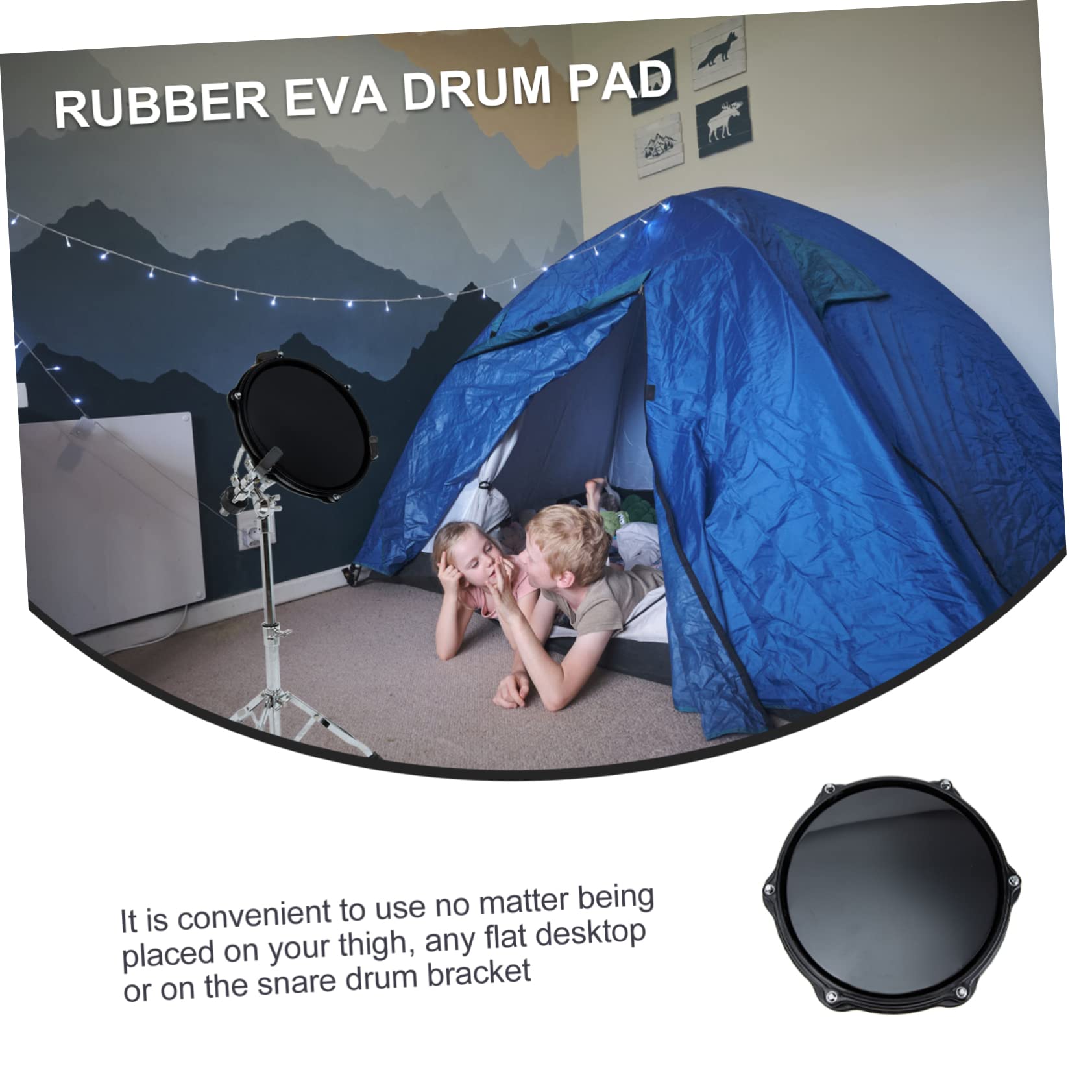 Pad para Practicar Batería de 10 Pulgadas Superficie de Goma, Silenciador Adecuado para Principiantes en Entrenamiento Musical