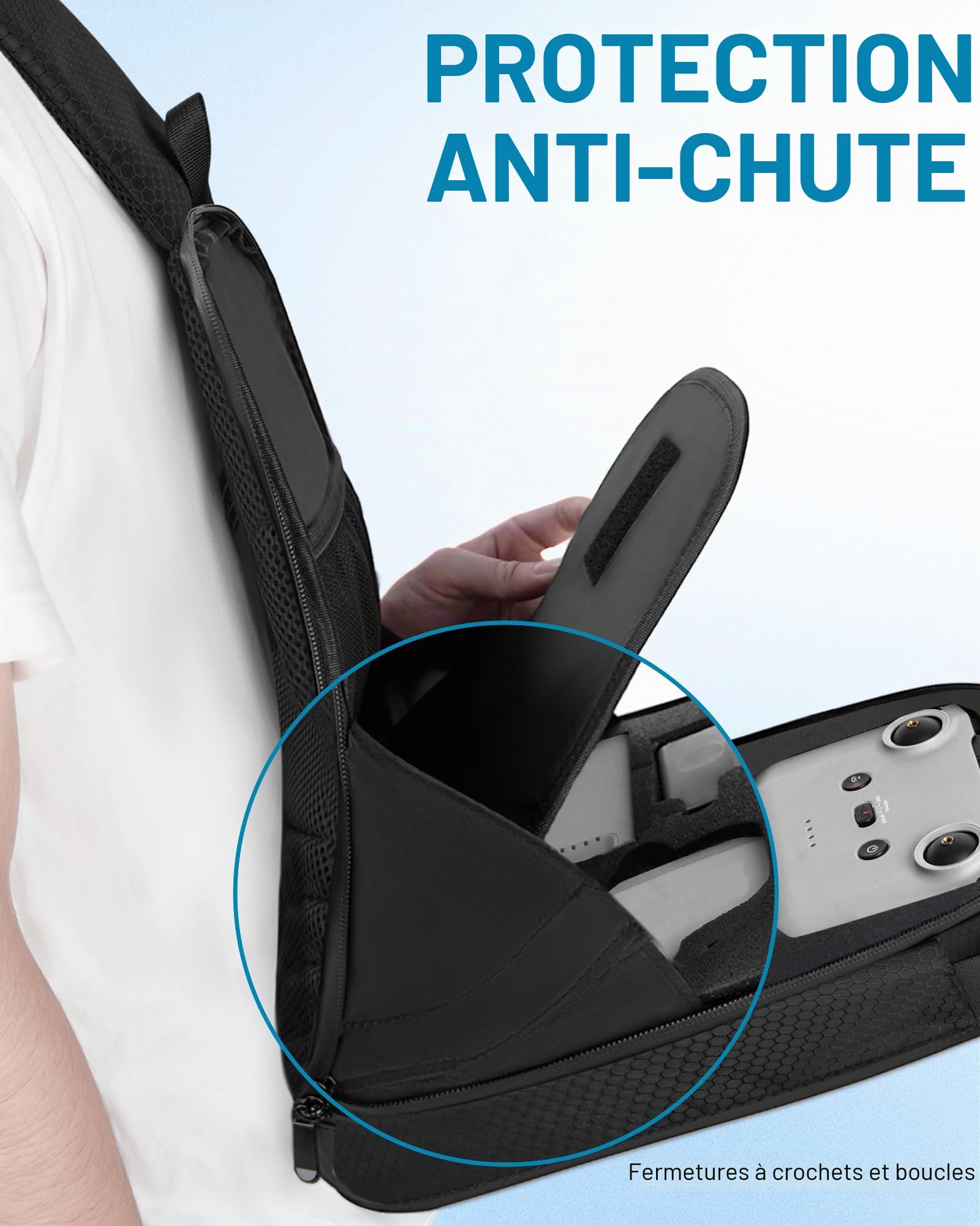 PEKREWS Sac pour Mini 4K, Sac Bandoulière Portable pour DJI Mini 4K/2/2 SE, RC-N1, Sac De Voyage pour Drone Station De Charge Et 3 Batteries, Valise Rigide Déperlante pour Accessoires