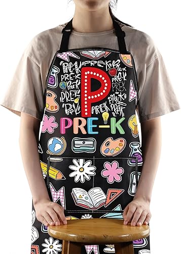 Miniatura 7 de JNIAP Delantal para profesores de jardín de infantes con bolsillos, delantal de educador preescolar para humanos pequeños, regalos para profesores