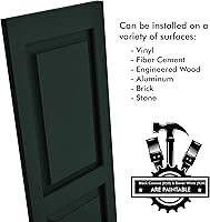 Vista 9 de Persianas de vinilo de panel elevado Pontiac Trail (1 par) 14.5"x31" - Negro Cosmos/Pintable Persianas de ventana exteriores Incluye hardware