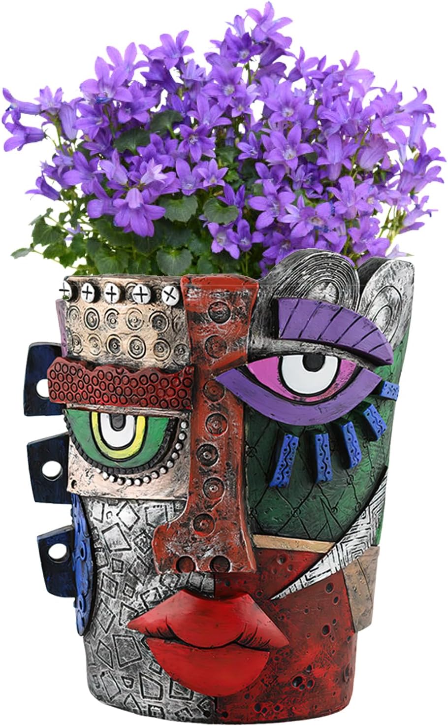 Abstract Face Flower Pots Head,Creative Inspiration Succulent pots,Head Planter with Drainage Hole,Colorful Plant Pots for Outdoor Garden Decor and Home Art Decoration(Maya